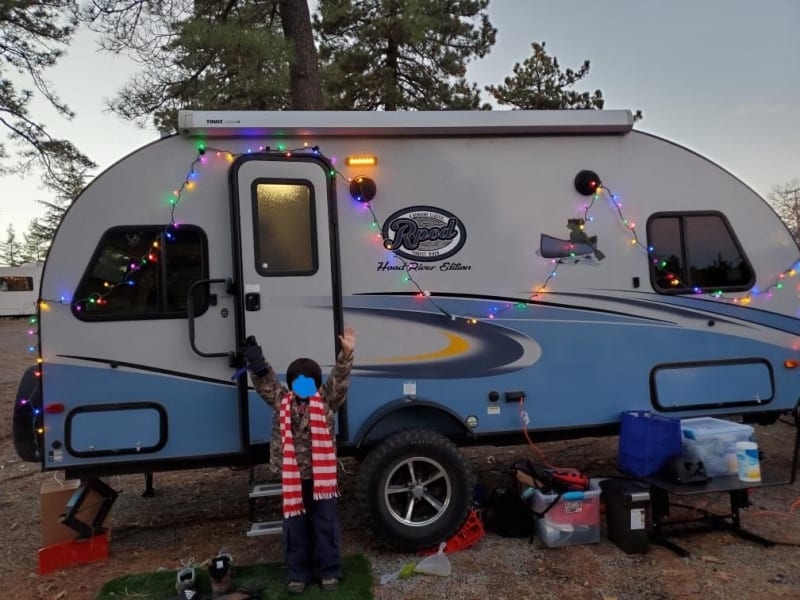 Perfect size for a comfortable get-away!  Easy set up, full bathroom, kitchenette, dining area and extras!  Tell me what you need, and we probably have it!  