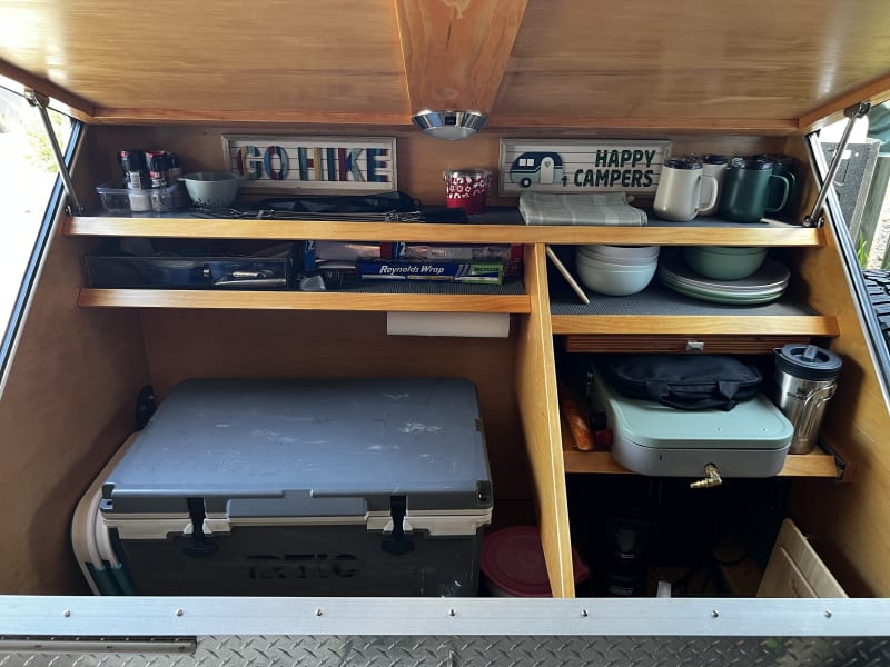 Everything you see here is included at no extra charge. Just bring your groceries and you are ready to go! There is room in the galley for bags of non-perishable food items.