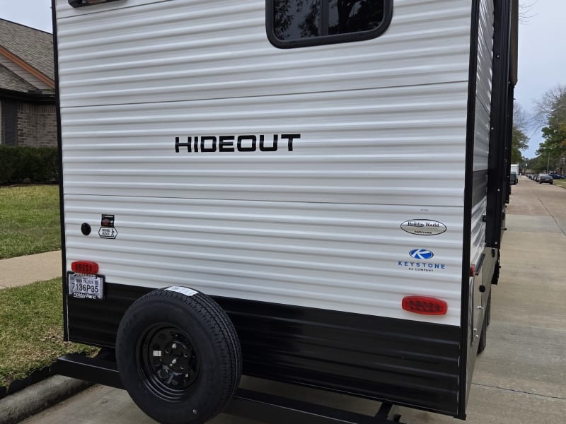 Rear of 2025 Keystone Hideout Sport 240BH