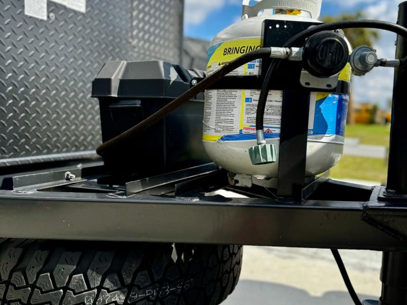 Battery/propane and spare tire 