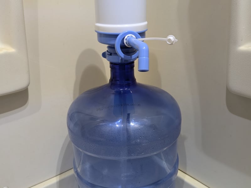 We often use on-site showers at camping sites, so use our trailer's shower to store things like the 5-gallon water jug we provide filled with drinking water and often our clothes or food bags we want handy.