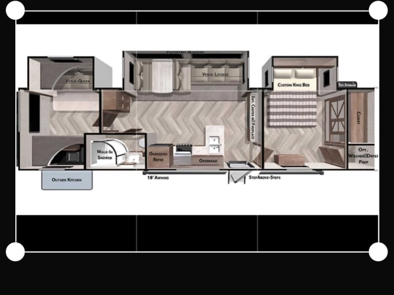 This trailer has a great open floorplan with lots of space. The large master bedroom is a must see!