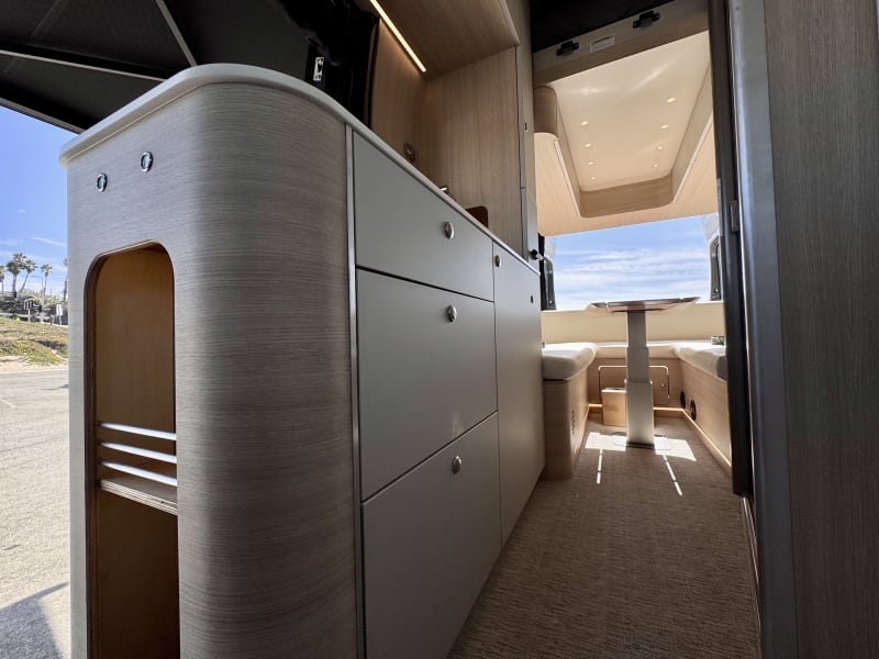 Smoothly crafted cabinetry with rounded edges 
