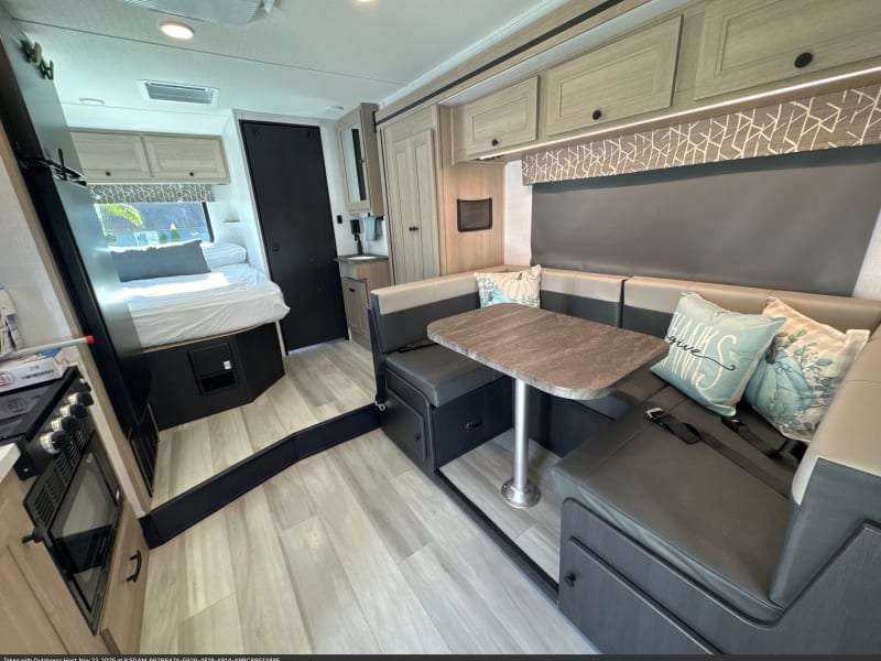 Bright, modern interior with room to relax, dine, and recharge.