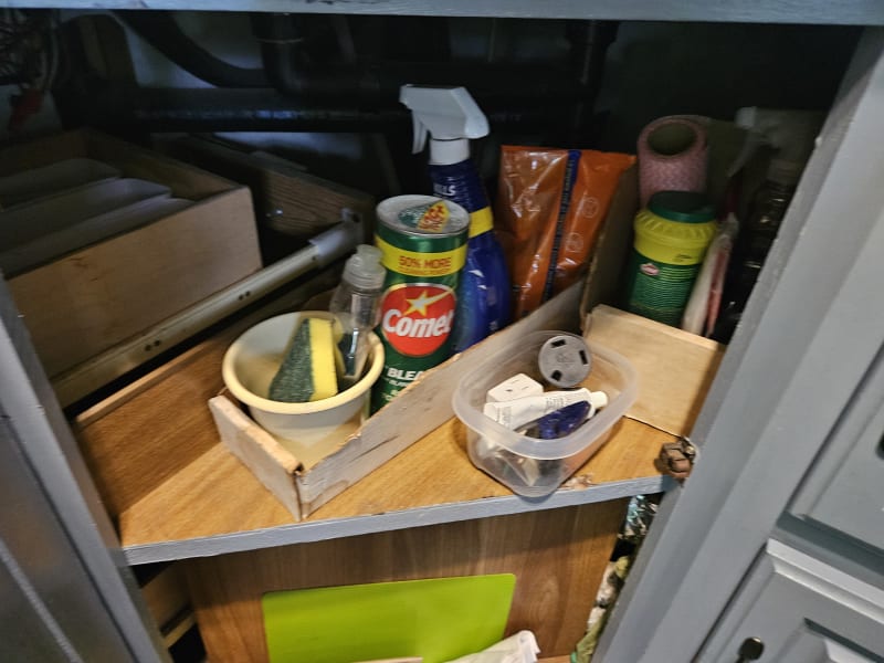 Under the kitchen sink supplies