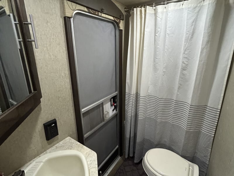 Bathroom with exterior door