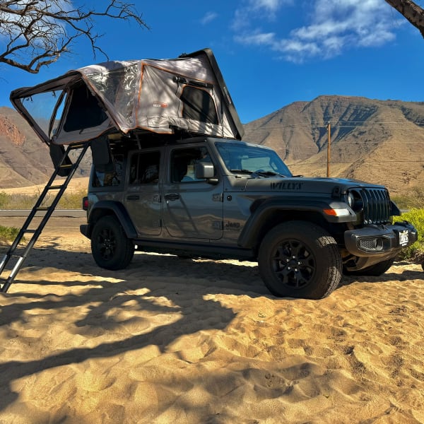 2021 Jeep Wrangler Unlimited Truck Camper available for rent in Kahului, Hawaii