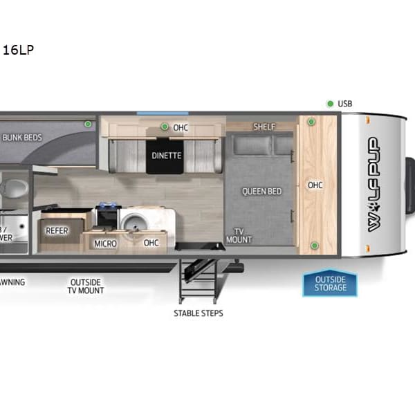 2025 Forest River Cherokee Wolf Pup 16LP Travel Trailer available for rent in Anson, Maine