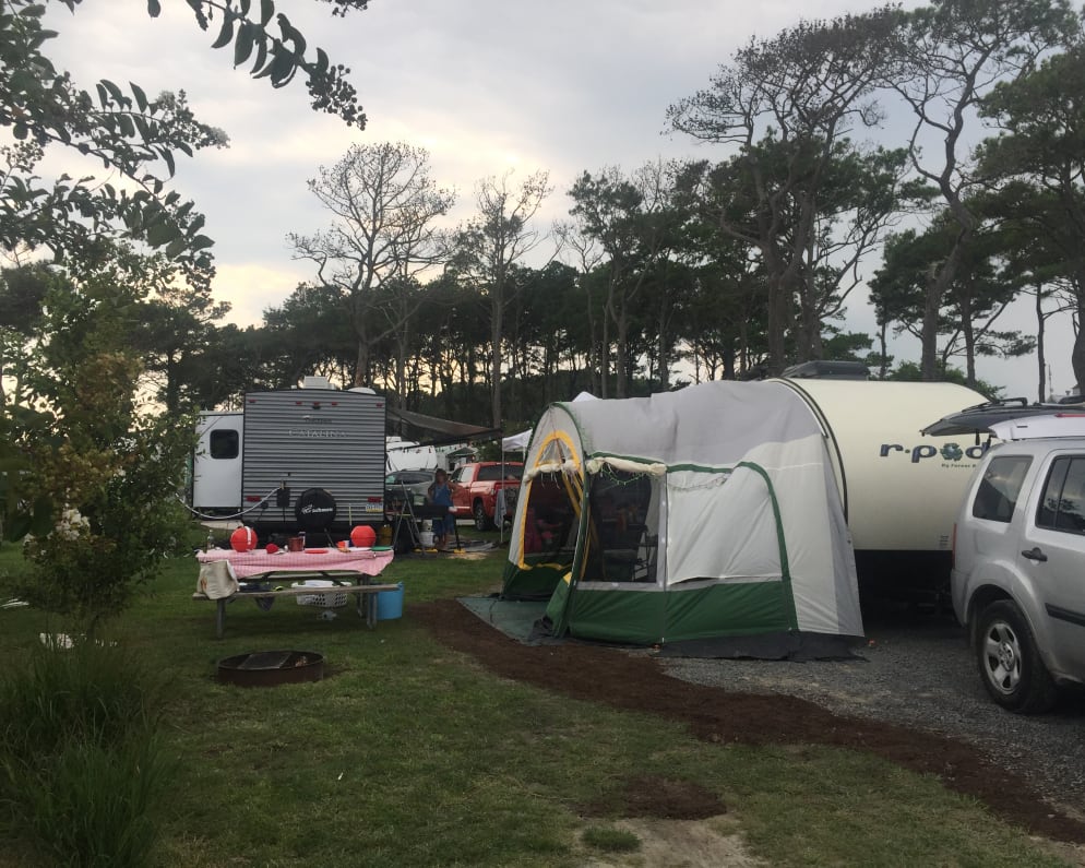 At the Castaways OC resort in OC, MD. R- dome provides additional living space and shelter. 