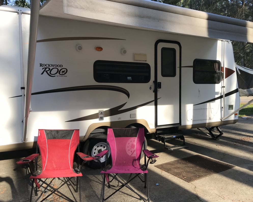 Welcome to your home base for your next adventure! We aim to make your rental experience as fun, easy, and simple as possible. Many camping basics are included in our rental - like his and her camping chairs as well as three kid-sized camping chairs.