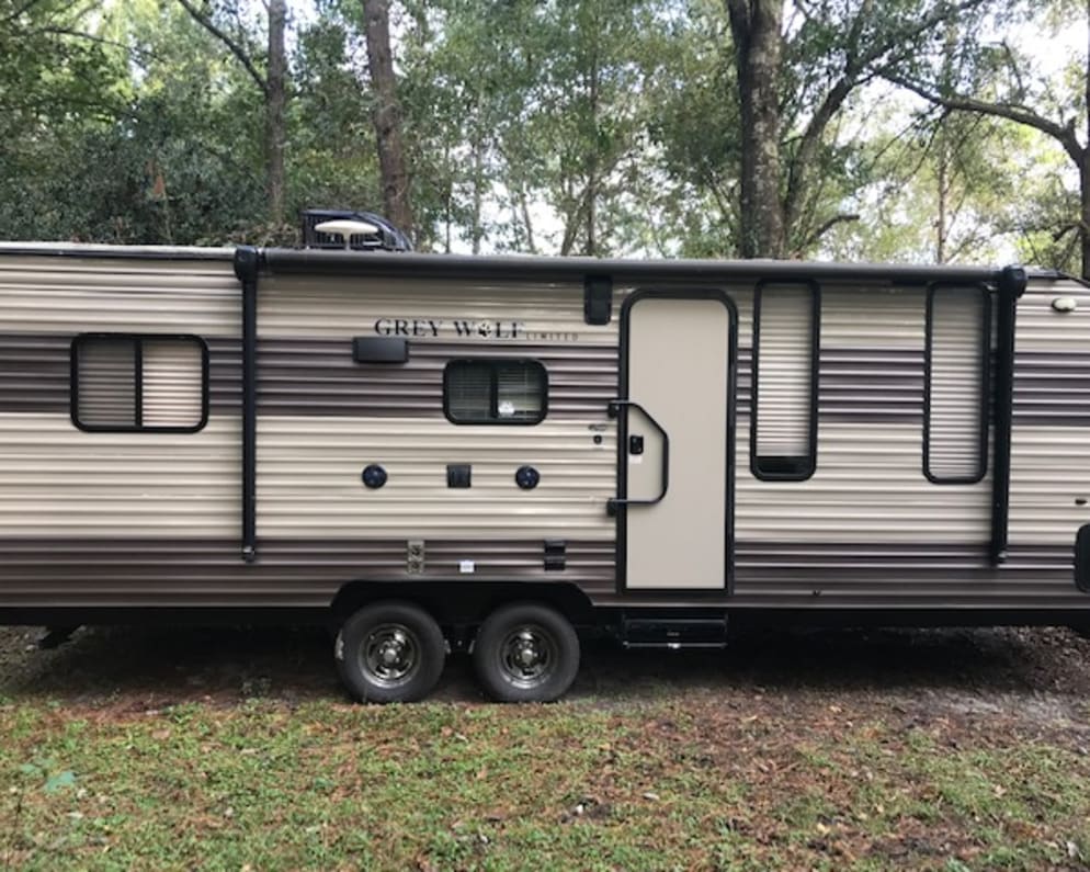 2018 Forest River 22&#39; Grey Wolf Toy Hauler with power awning