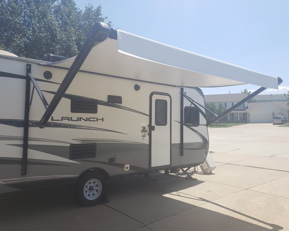 Outside view with awning out.