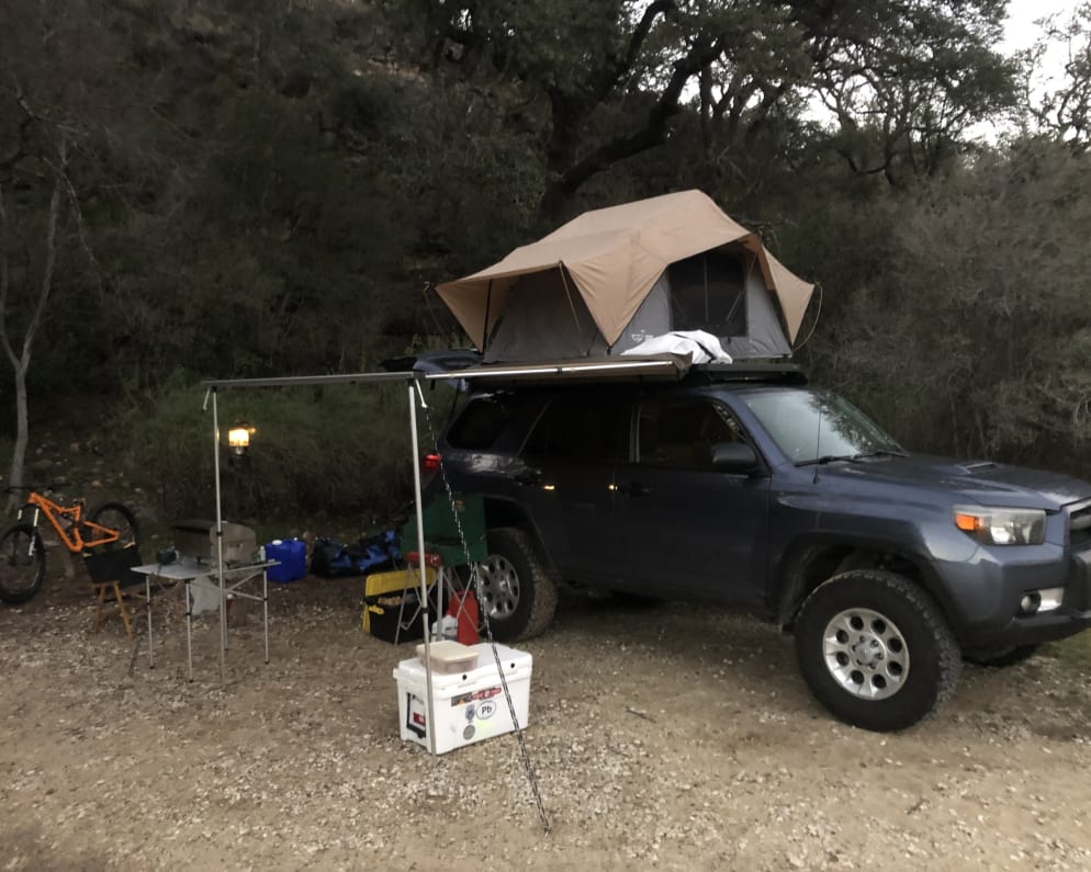 Shown on owners vehicle.   Side awning is not included.  