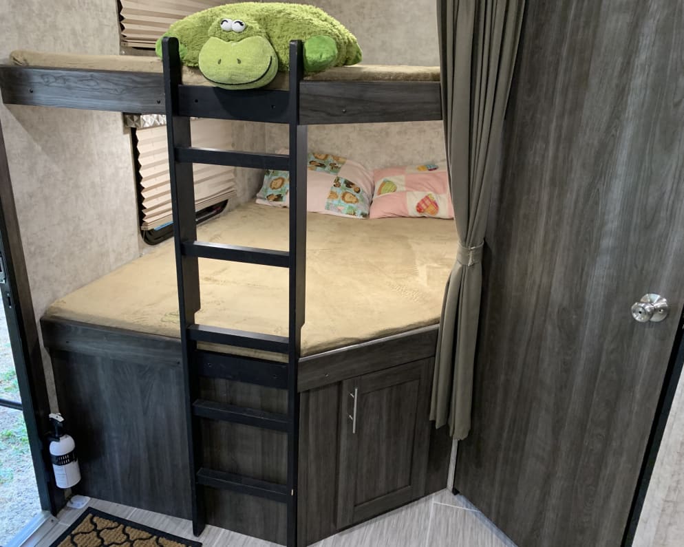 Large Bunks (2) for kids and teens to sleep in their own space.