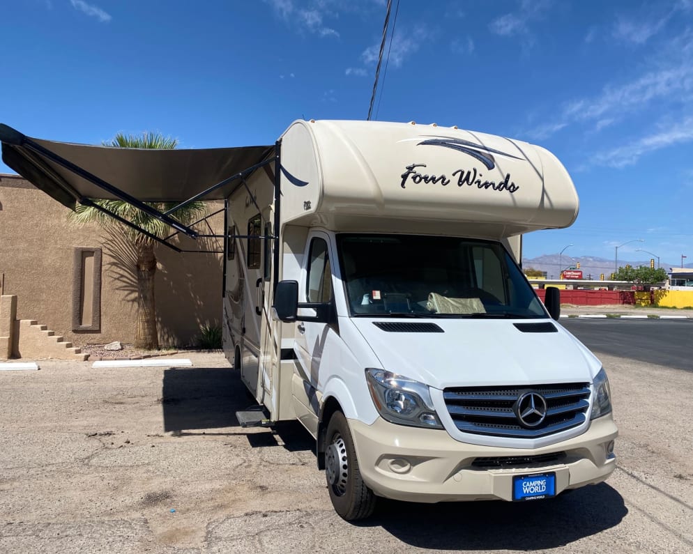 Mercedes Sprinter 25ft Diesel Engine, with 14 ft electric awning for premium shade!