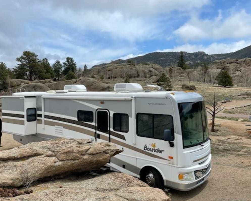 No trouble navigating through the camp grounds. Pictured at Eleven Mile State Park near Colorado Springs, CO.