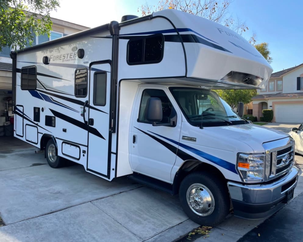 Has outside light / 2 larges hatches. if you dry camping, roto-mold storage compartment, floor drain so if you put some wet stuff in there you can drain it out.