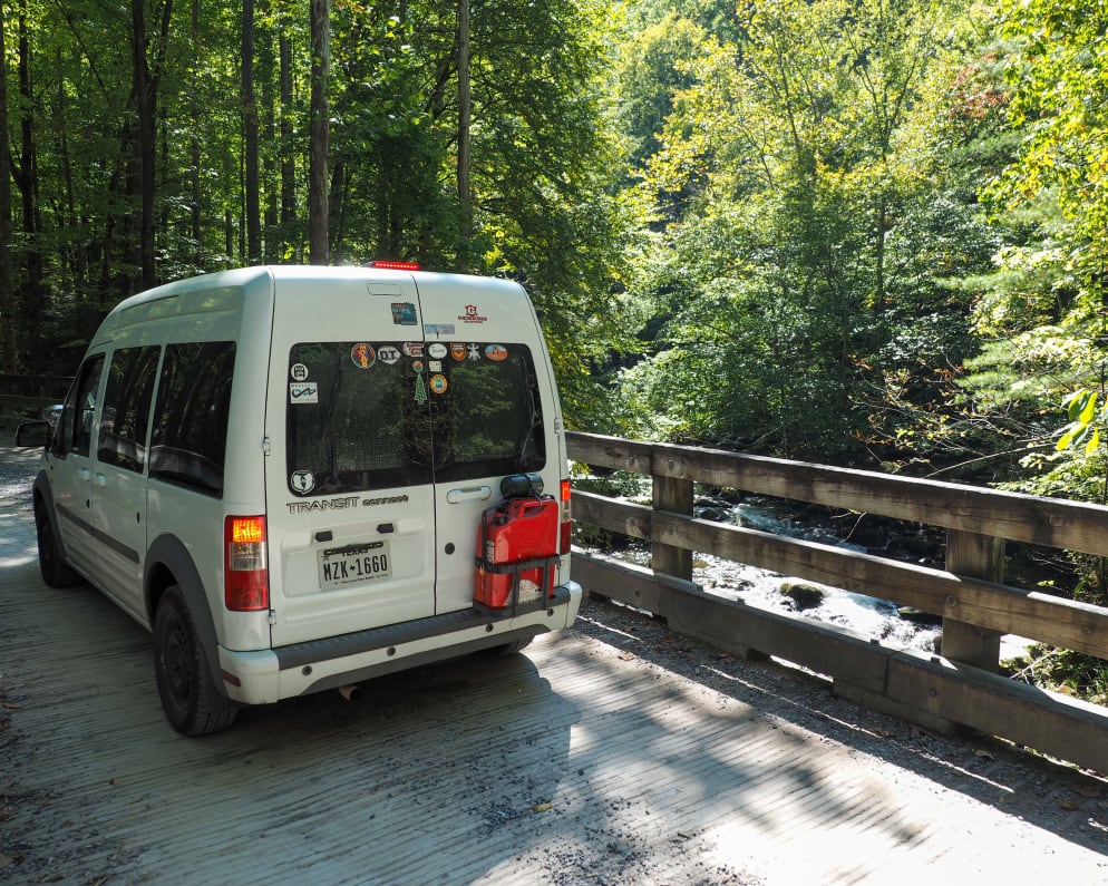 No problems taking this camper anywhere a car will go! Many places are difficult or impossible to access with big rigs and trailers.