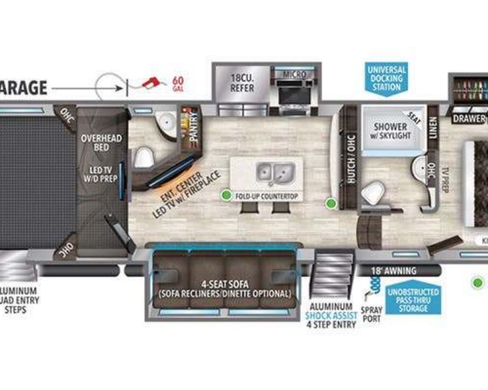2019 Grand Design Momentum Toy Hauler available for rent in Milan Michigan