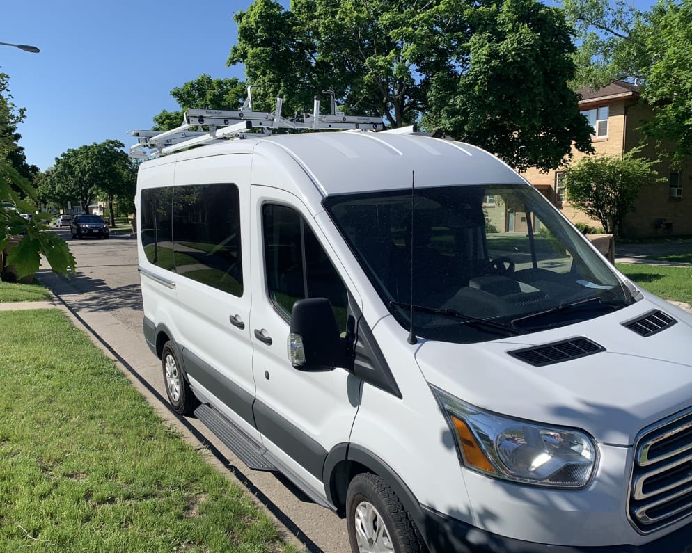 Here&#39;s the low mileage loaded EasyCamper on a Transit 150 XLT with a medium roof so you can stand up in it.