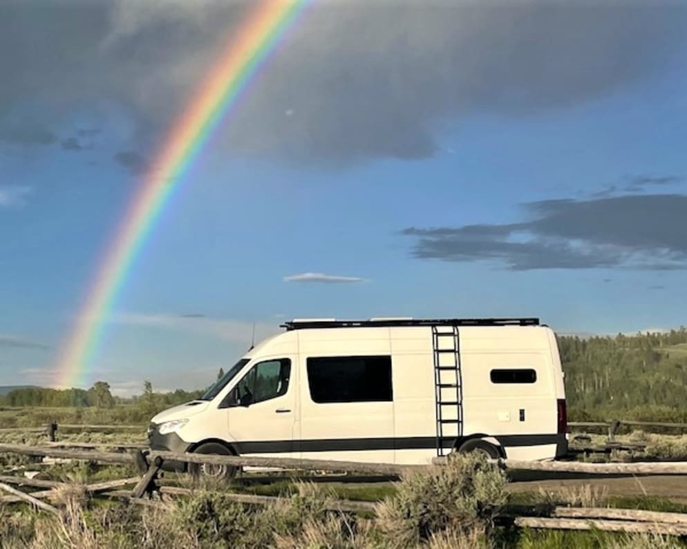 The Ramblin Roost in action - out on the open road in Jackson Hole, Wyoming.