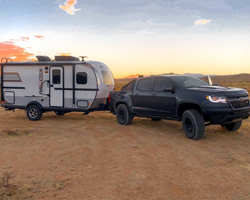 So easy to Tow!  3200 pounds!  One of the best towing campers out there!