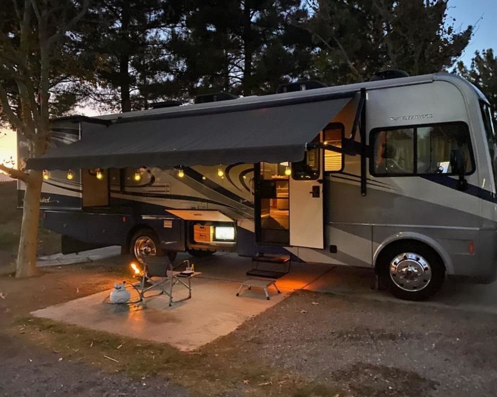 Exterior in style, electric awning