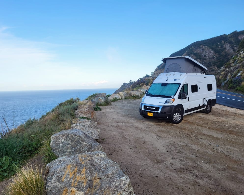 Winnebago Solis with pop-up sleeps 4 comfortably.