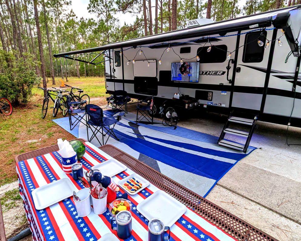 Base Camp site setup at Moss Park Campground. Orlando, FL.