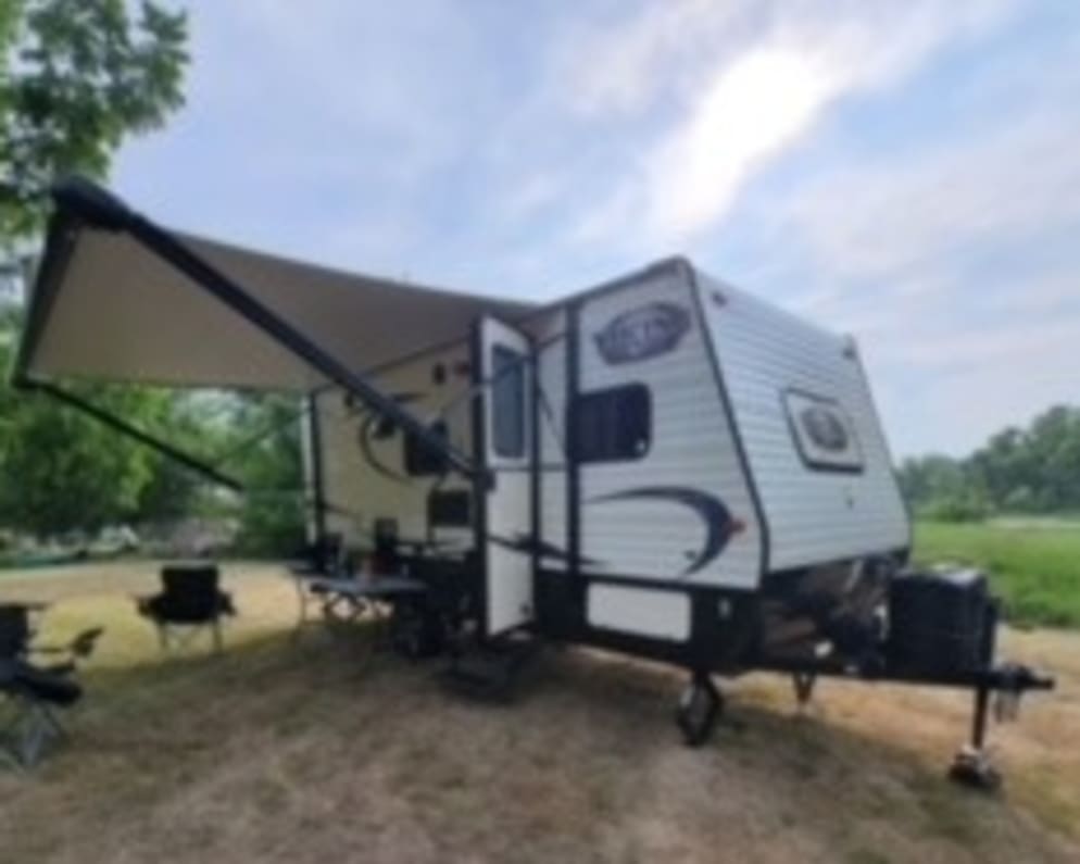 Front - camping with awning