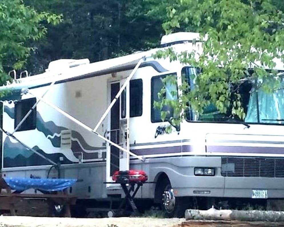 Wrigley all set up at the lake, such great times!