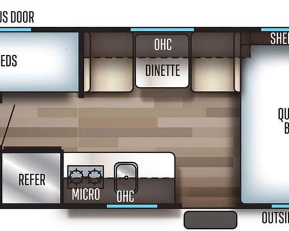 Floor plan to the RV Trailer. 