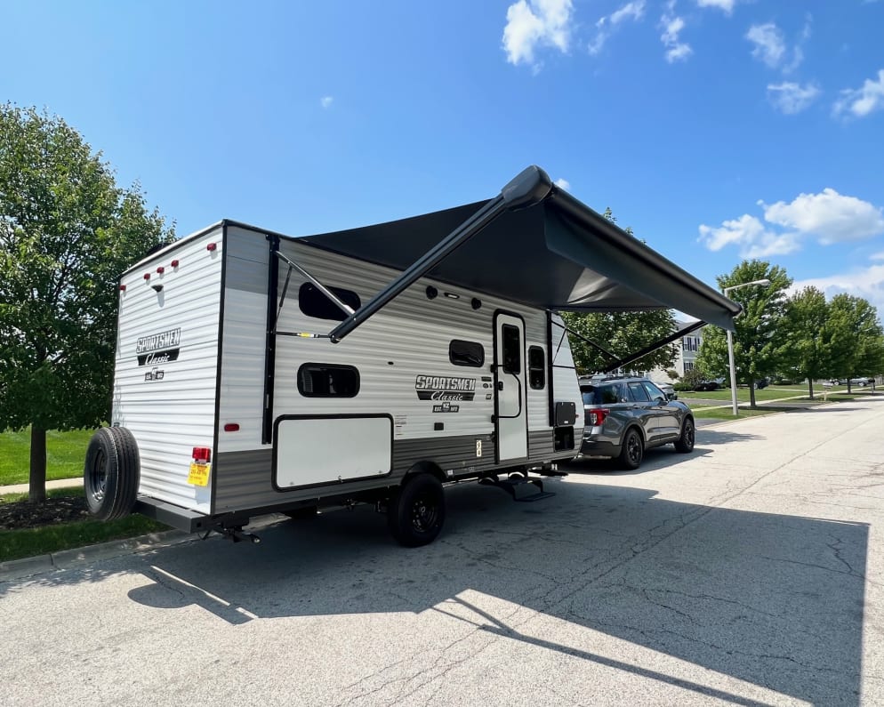 Large outdoor camping awning