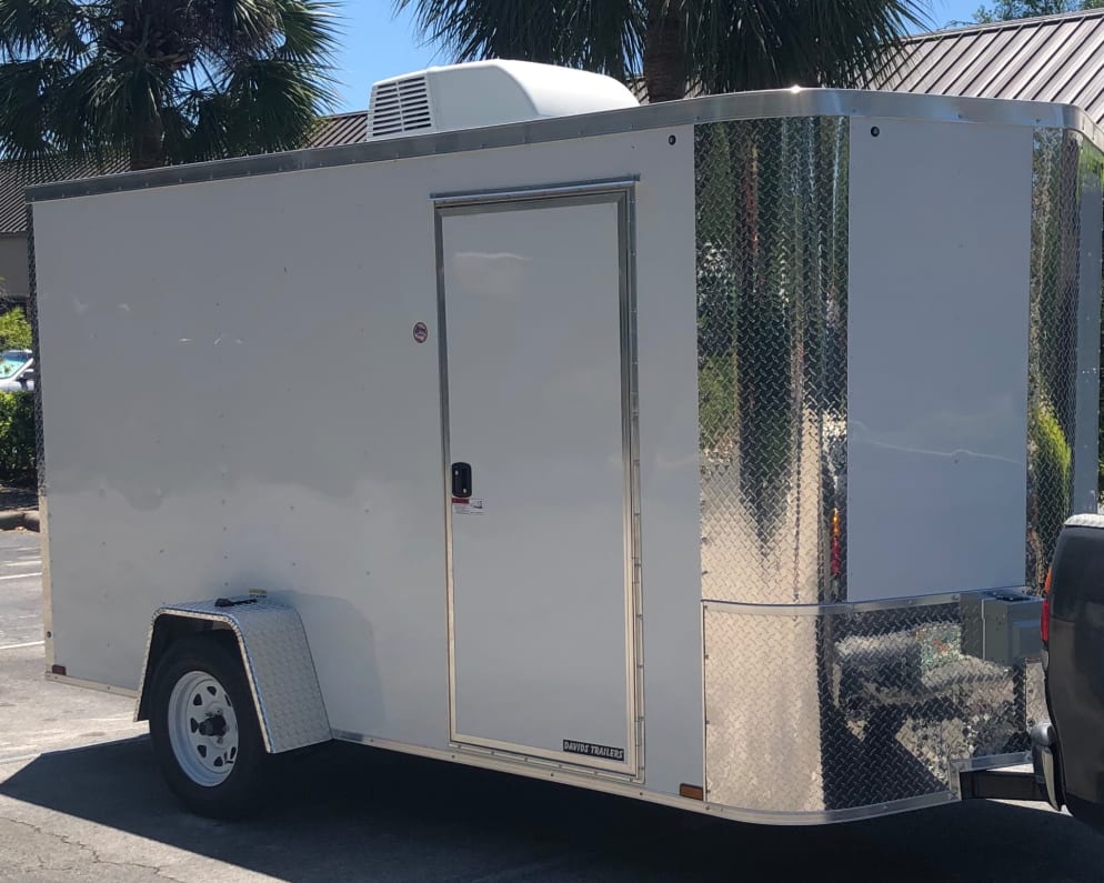 Trailer was set up for barbering but everything can easily be removed and become an empty trailer.