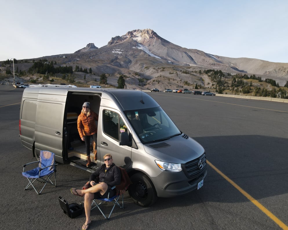 Chill Sprinter selfie at another favorite destination, Timberline Lodge, Mt Hood, OR