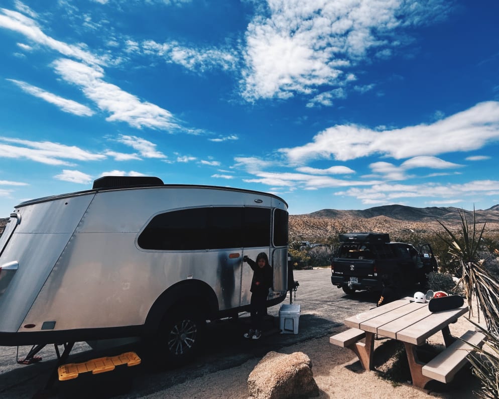 Fully stocked adventure trailer at Joshua Tree. Generator and Starlink available for add-ons so you have A/C &amp; WiFi while boondocking