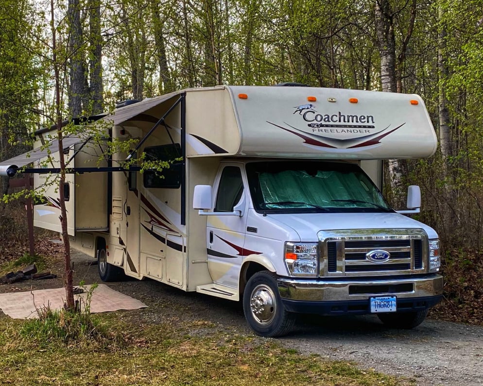 Dry Camping at Matanuska River Park just outside of Palmer, AK.