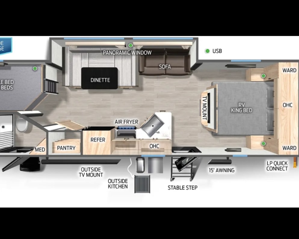 2023 Forest River Cherokee Grey Wolf Black Label Travel Trailer for rent in Bakersfield California
