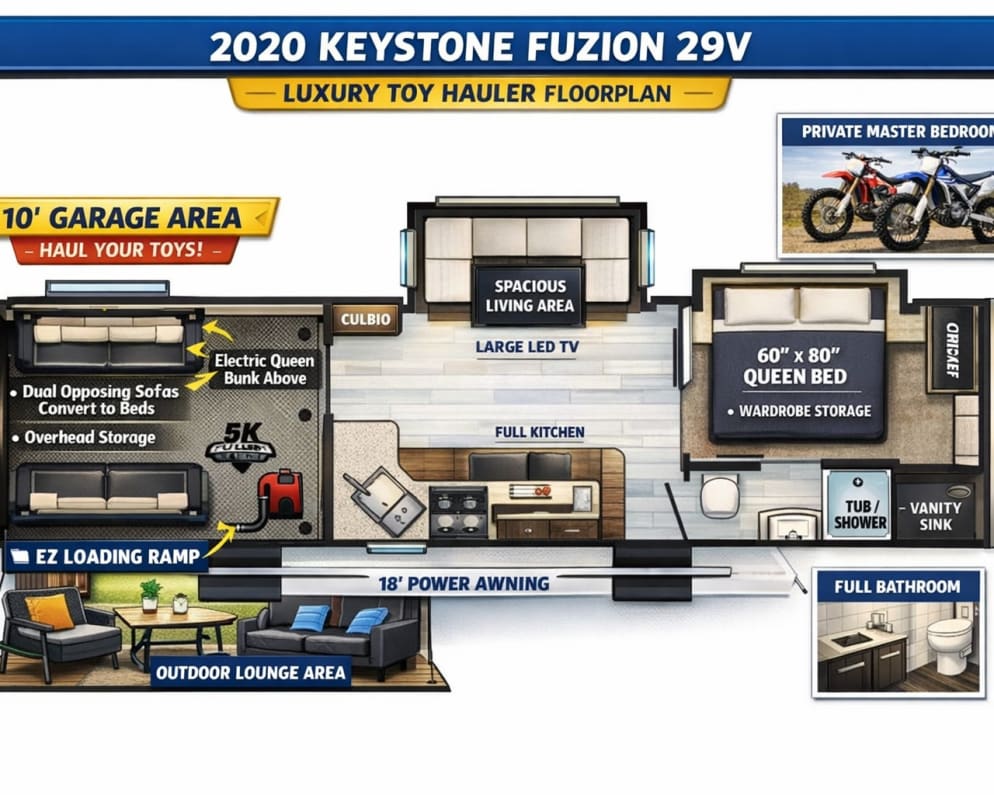 2020 Keystone RV Fuzion Toy Hauler Travel Trailer for rent in Concord North Carolina