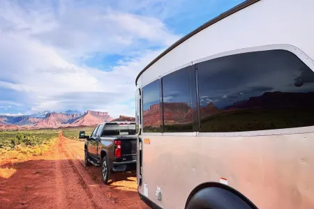 "The Glamping Butler's Airstream Basecamp 20X also Available with Tundra