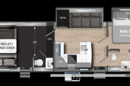 Luxury toy hauler, sleeps 8+