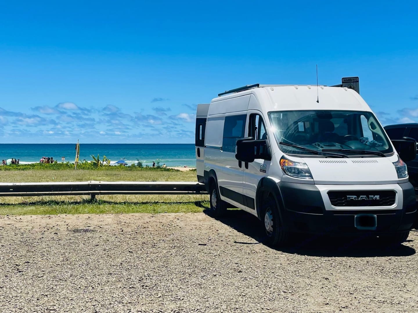 This RV includes beach chairs, linens, bath towels, and a fully stocked kitchen with cookware, dishes, coffee maker, and cooking basics.