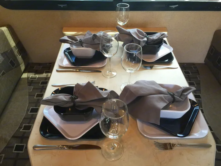Table set for 4 - Perfect for a family or entertaining your guests. Jayco Melbourne 2017