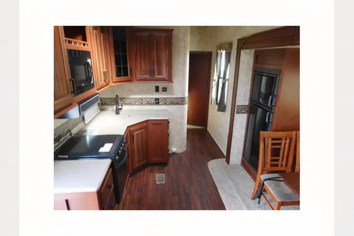 Looking down at the kitchen.. sandpiper 366FL 2013