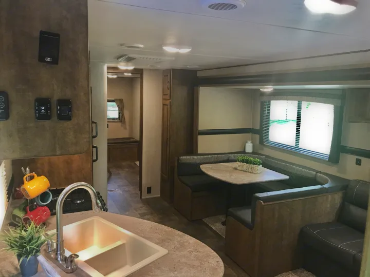 The view as you enter the camper.... Crossroads Z-1 328SB 2017