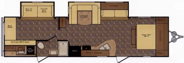 Layout of the camper. Crossroads Z-1 328SB 2017
