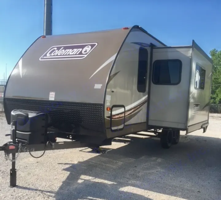 Outside view with slideout. Coleman 2155BH 2017