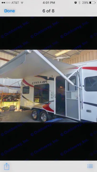 Push button awning - very easy to use. Eclipse Recreational Vehicles Stellar 2014