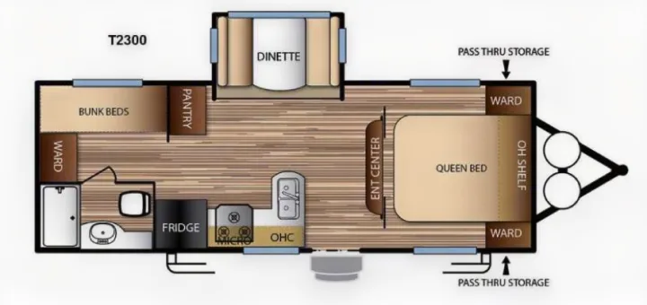 Functional floor plan. Forest River Evo 2017