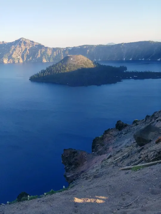 Crater Lake's iconic Wizard Island. Plan your scenic RV rental trip to this majestic spot!. Forest River Surveyor 2018